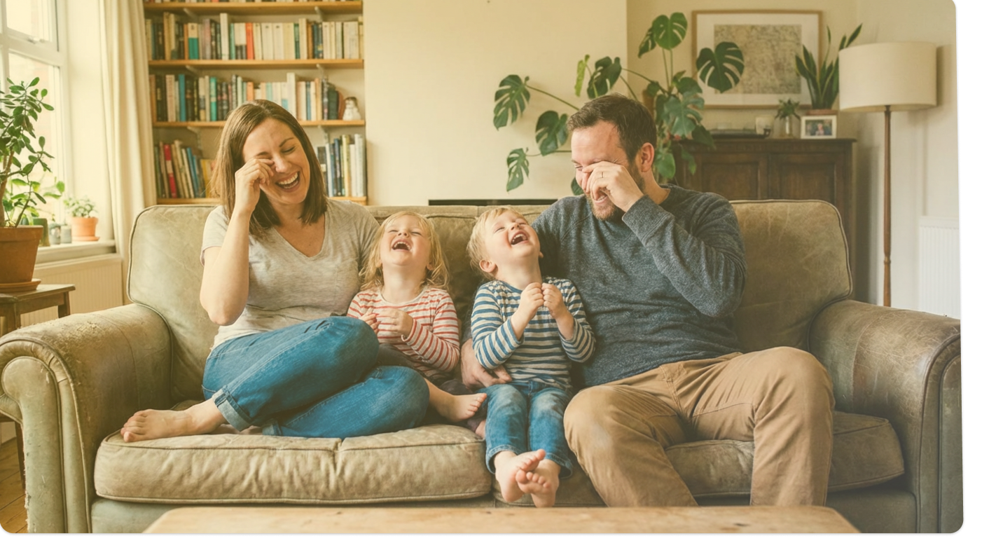 photo d'une famille complice